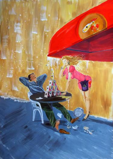 Peinture intitulée "Drink and play" par Lazaro Hurtado, Œuvre d'art originale, Acrylique