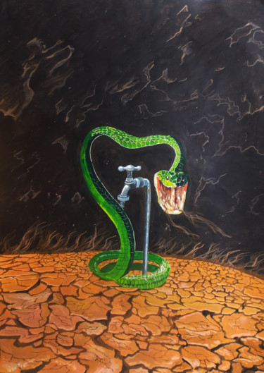 Painting titled "Drought" by Lazaro Hurtado, Original Artwork, Acrylic