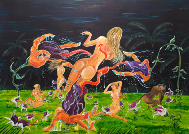 Pittura intitolato "THE GARDEN OF DELIG…" da Lazaro Hurtado, Opera d'arte originale, Acrilico