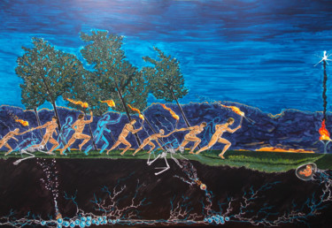 Pittura intitolato "GENERATIONS" da Lazaro Hurtado, Opera d'arte originale, Acrilico