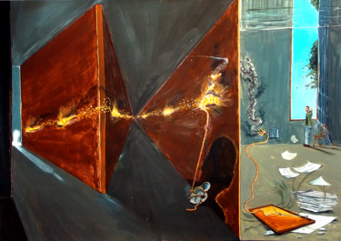Painting titled "INNER DIALOGUE" by Lazaro Hurtado, Original Artwork, Acrylic