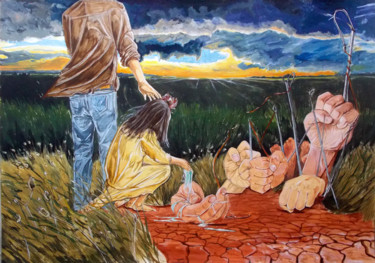 Pittura intitolato "SHOWING HOW..." da Lazaro Hurtado, Opera d'arte originale, Acrilico