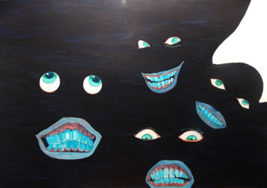 Malerei mit dem Titel "SMILES" von Lazaro Hurtado, Original-Kunstwerk, Acryl