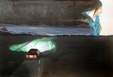 Painting titled "THE NIGHT STARTS TO…" by Lazaro Hurtado, Original Artwork, Acrylic