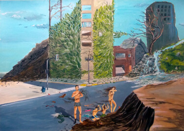Картина под названием "TIME FOR AN EARTH B…" - Lazaro Hurtado, Подлинное произведение искусства, Акрил
