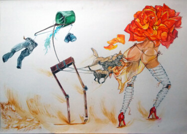 Peinture intitulée "TYRANTS OF DESIRE" par Lazaro Hurtado, Œuvre d'art originale, Acrylique