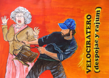 Painting titled "VELOCIRATERO" by Lazaro Hurtado, Original Artwork, Acrylic