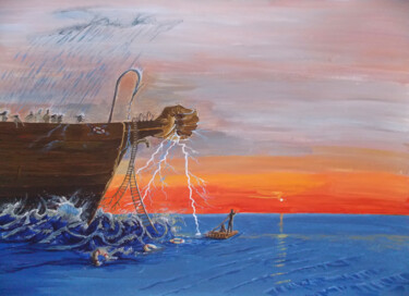 Painting titled "WE ARENT ISLANDS, W…" by Lazaro Hurtado, Original Artwork, Acrylic