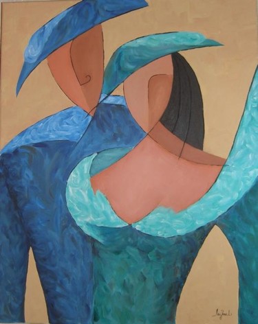 Картина под названием "Марго и Мастер" - Evgeniya Lazukina, Подлинное произведение искусства, Масло