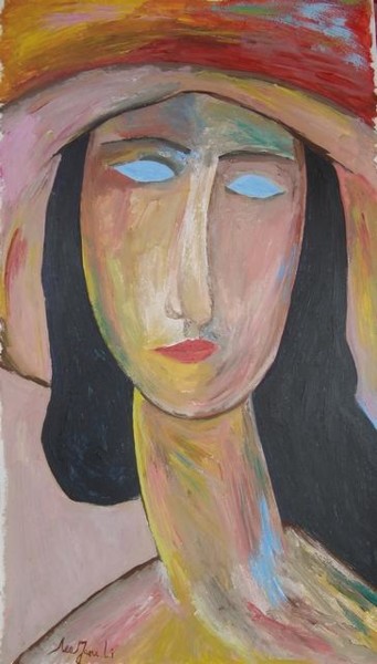 Peinture intitulée "Жан Модильяни" par Evgeniya Lazukina, Œuvre d'art originale, Huile
