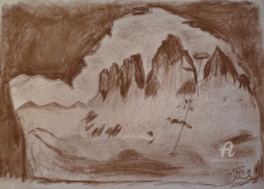 Desenho intitulada "Dolomiti e Loro" por Aurelio Nicolazzo, Obras de arte originais