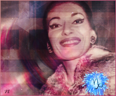 Arts numériques intitulée "Maria Callas" par Aurelio Nicolazzo, Œuvre d'art originale, Peinture numérique
