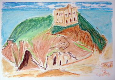 Disegno intitolato "Santuario di Tropea" da Aurelio Nicolazzo, Opera d'arte originale, Pastello