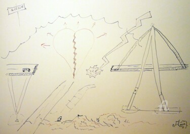 Desenho intitulada "Genova - 14 agosto…" por Aurelio Nicolazzo, Obras de arte originais, Tinta