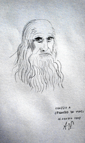 Zeichnungen mit dem Titel "Omaggio a Leonardo…" von Aurelio Nicolazzo, Original-Kunstwerk, Graphit