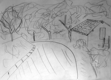 Drawing titled "Schizzo 1991, creaz…" by Aurelio Nicolazzo, Original Artwork, Pencil