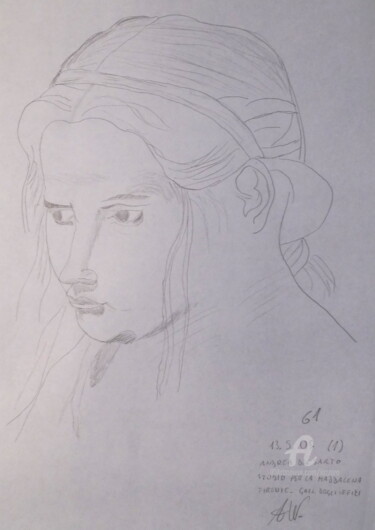 Drawing titled "Andrea Del Sarto, "…" by Aurelio Nicolazzo, Original Artwork, Pencil