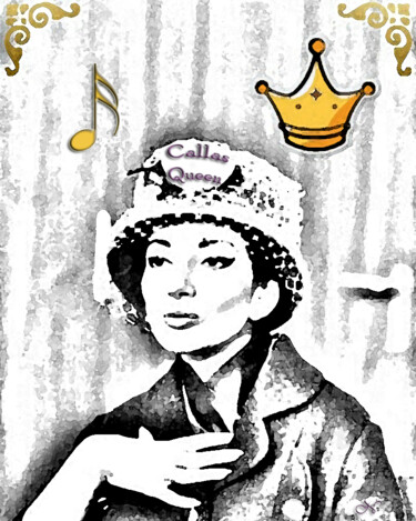 Digital Arts με τίτλο "Callas Queen of the…" από Aurelio Nicolazzo, Αυθεντικά έργα τέχνης, Ψηφιακή ζωγραφική