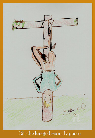 Arte digitale intitolato "12 - the hanged man…" da Aurelio Nicolazzo, Opera d'arte originale