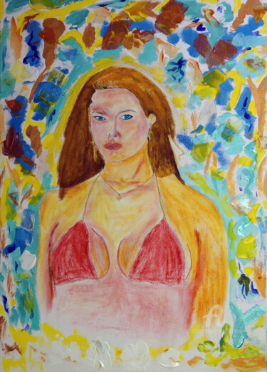 Painting titled "La Donna del Mister…" by Aurelio Nicolazzo, Original Artwork, Acrylic