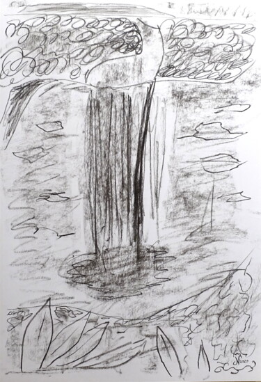 Рисунок под названием "Fall" - Aurelio Nicolazzo, Подлинное произведение искусства, Древесный уголь