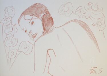 Drawing titled "Nude" by Aurelio Nicolazzo, Original Artwork, Pencil