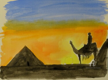 Peinture intitulée "Egitto" par Aurelio Nicolazzo, Œuvre d'art originale, Aquarelle