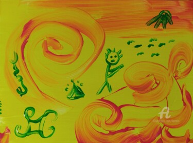 Картина под названием "The wind and the pr…" - Aurelio Nicolazzo, Подлинное произведение искусства, Темпера