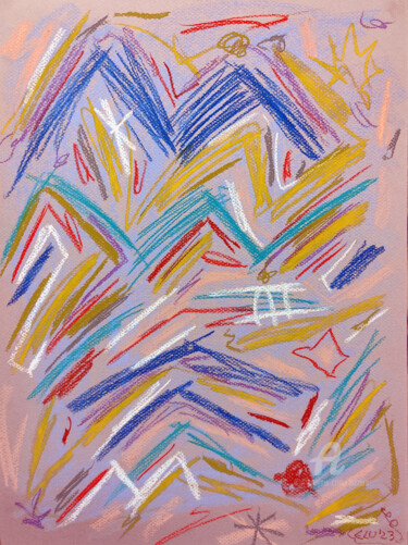 Dessin intitulée "Abstract world 1" par Aurelio Nicolazzo, Œuvre d'art originale, Pastel