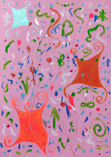 Pittura intitolato "The pink dream" da Aurelio Nicolazzo, Opera d'arte originale, Acrilico