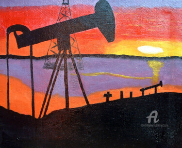 Painting titled "Trivelle Petrolifere" by Aurelio Nicolazzo, Original Artwork, Oil