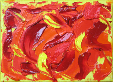 Painting titled "Simplex Red" by Aurelio Nicolazzo, Original Artwork, Oil