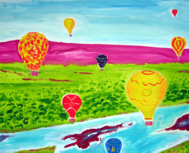 Schilderij getiteld "Balloons" door Aurelio Nicolazzo, Origineel Kunstwerk, Olie