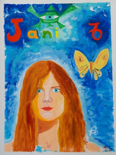 Peinture intitulée "Janis Joplin" par Aurelio Nicolazzo, Œuvre d'art originale, Huile
