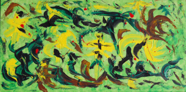 Painting titled "Green 2" by Aurelio Nicolazzo, Original Artwork, Oil