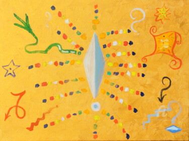 Malerei mit dem Titel "Tribù" von Aurelio Nicolazzo, Original-Kunstwerk, Öl