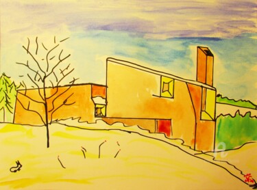 Schilderij getiteld "Archi 3" door Aurelio Nicolazzo, Origineel Kunstwerk, Aquarel