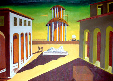 Pintura intitulada "Omaggio a Giorgio D…" por Aurelio Nicolazzo, Obras de arte originais, Óleo