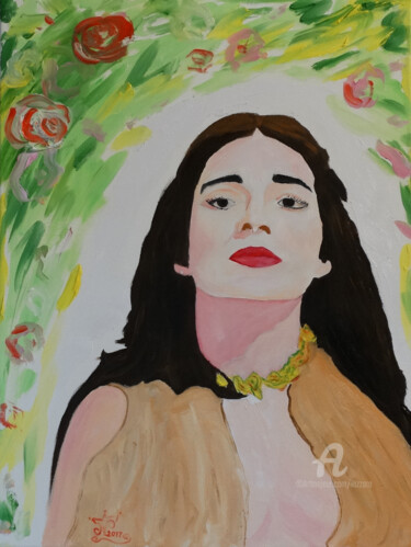 Peinture intitulée "Maria Callas" par Aurelio Nicolazzo, Œuvre d'art originale, Huile