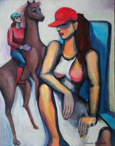 Painting titled "NOMADE" by Lazzate Maral, Original Artwork, Acrylic Mounted on Wood Stretcher frame