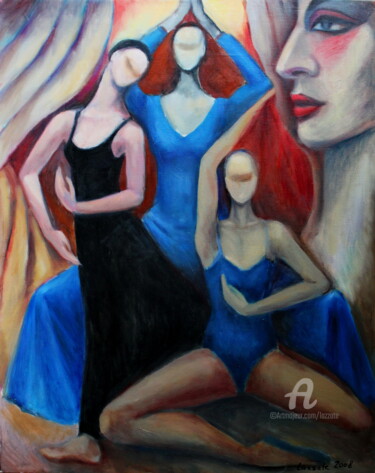 Painting titled "A MARTHA GRAHAM" by Lazzate Maral, Original Artwork, Oil Mounted on artwork_cat.