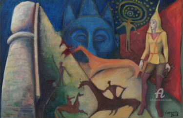 Painting titled "NOMADES" by Lazzate Maral, Original Artwork, Oil