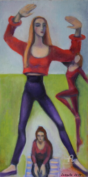Painting titled "DANSE. MEDITATION.…" by Lazzate Maral, Original Artwork, Oil Mounted on Wood Stretcher frame