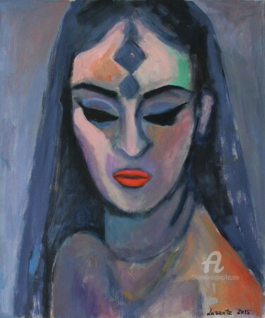 Painting titled "SHAHEREZADE" by Lazzate Maral, Original Artwork, Acrylic Mounted on Wood Stretcher frame