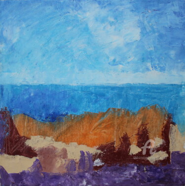 Painting titled "3a PAYSAGE  Mer et…" by Lazzate Maral, Original Artwork, Oil