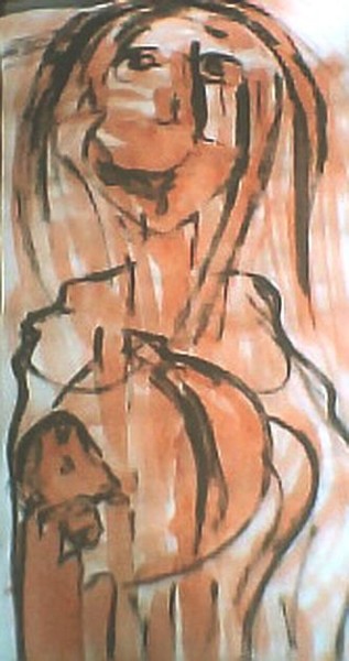 Peinture intitulée "LES LONGUES FEMMES 2" par Lb2006         (Do You Like It ? ), Œuvre d'art originale, Huile