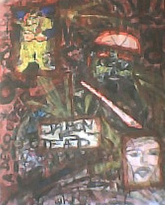 Peinture intitulée "JAMON IS DEAD" par Lb2006         (Do You Like It ? ), Œuvre d'art originale, Huile