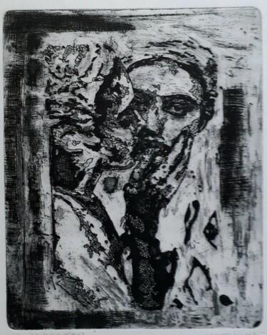 Printmaking titled "A qui m'yeux-m'yeux" by Bergstrasser Laurent, Original Artwork, Etching