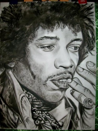 Peinture intitulée "hendrix" par Laurent Chiodi, Œuvre d'art originale