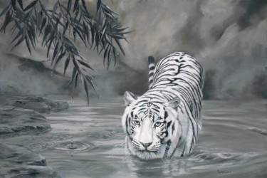 Painting titled ""Torrit the Tiger"" by Laura Curtin, Original Artwork, Oil